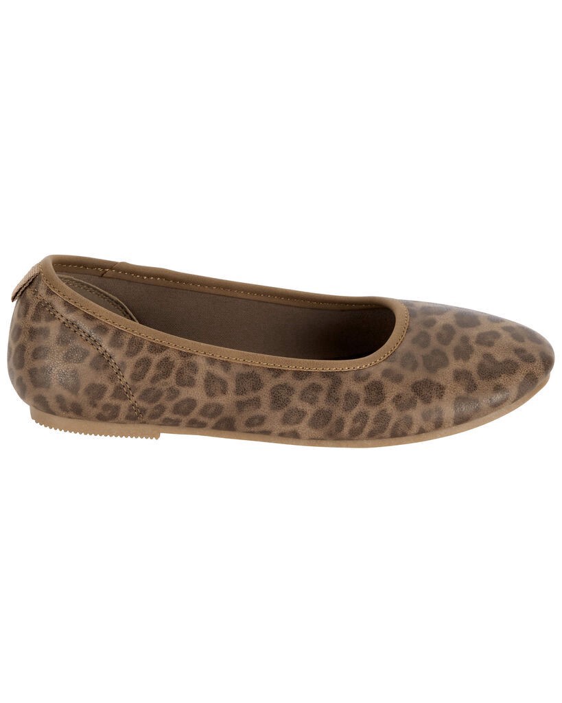 slide 2 of 6, Carter's Kid Leopard Ballet Flats Brown 1Y, 1 ct