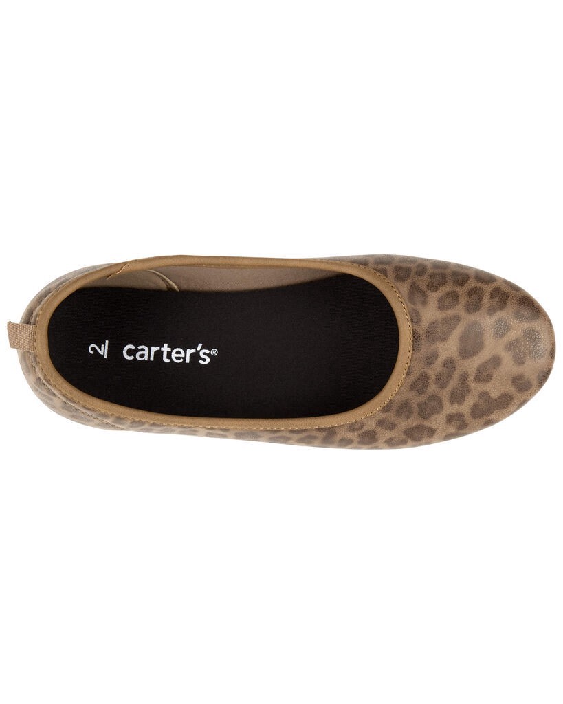 slide 6 of 6, Carter's Kid Leopard Ballet Flats Brown 1Y, 1 ct