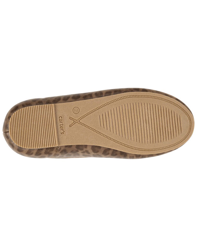 slide 5 of 6, Carter's Kid Leopard Ballet Flats Brown 1Y, 1 ct