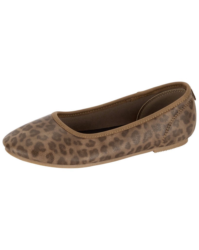 slide 3 of 6, Carter's Kid Leopard Ballet Flats Brown 1Y, 1 ct