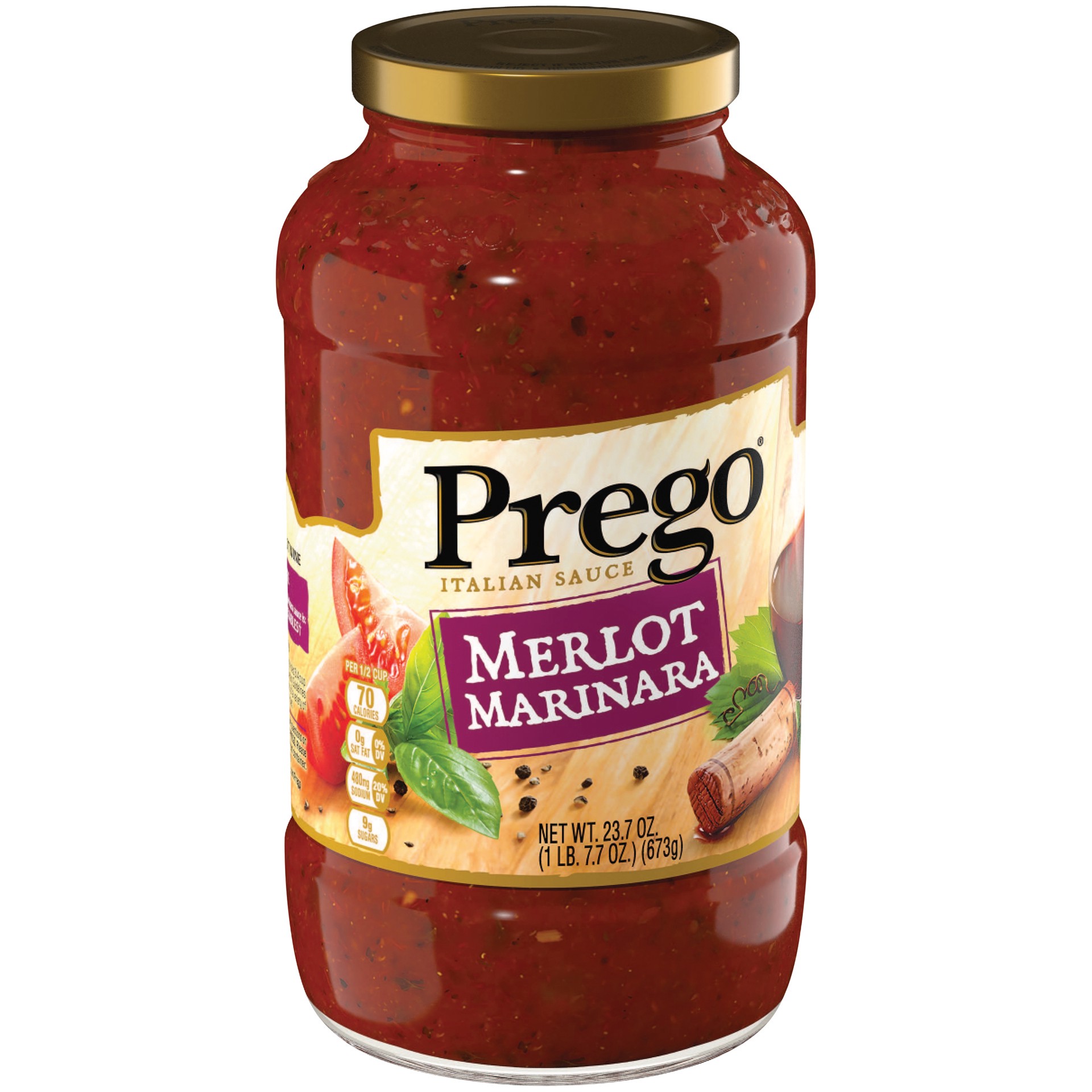 slide 1 of 2, Prego Merlot Marinara Italian Sauce, 23.7 oz