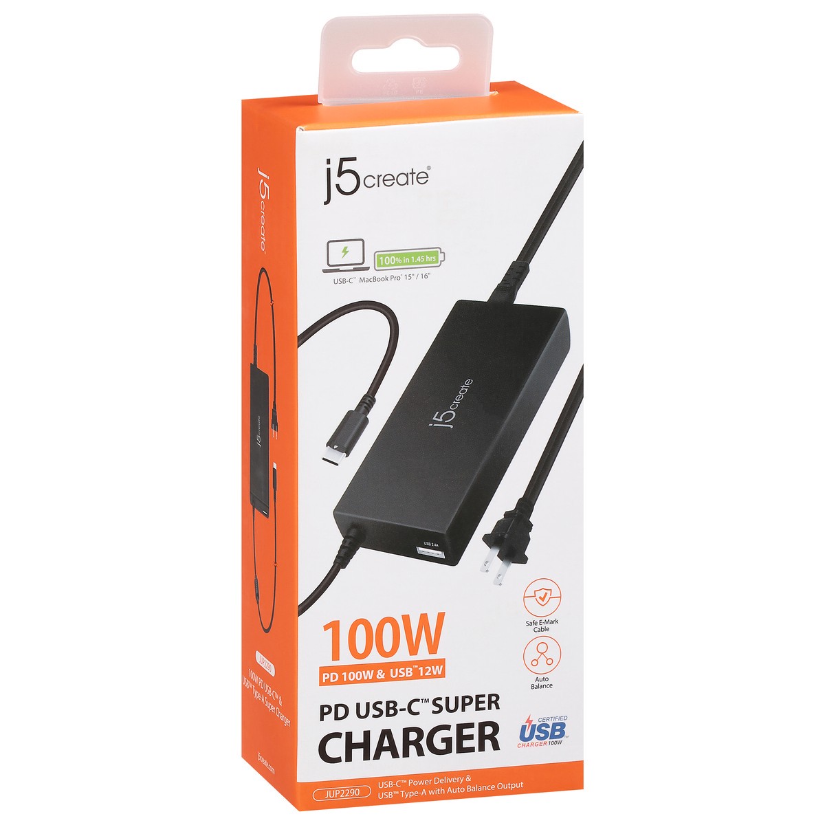 slide 5 of 9, j5create 100W PD USB-C Super Charger 1 ea, 1 ct