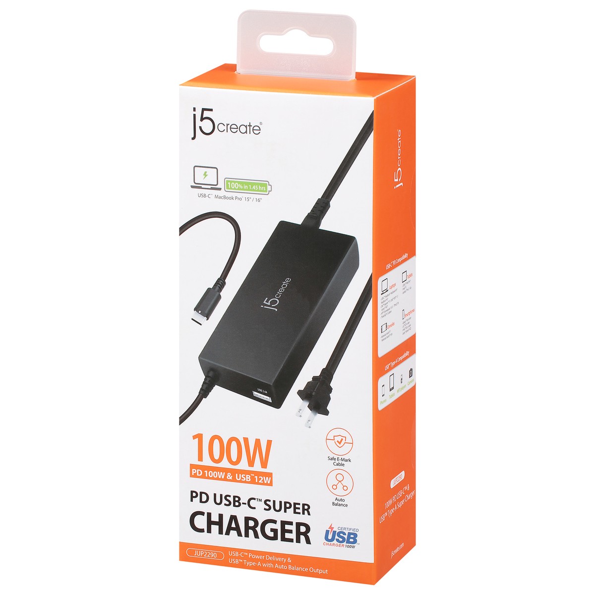 slide 4 of 9, j5create 100W PD USB-C Super Charger 1 ea, 1 ct