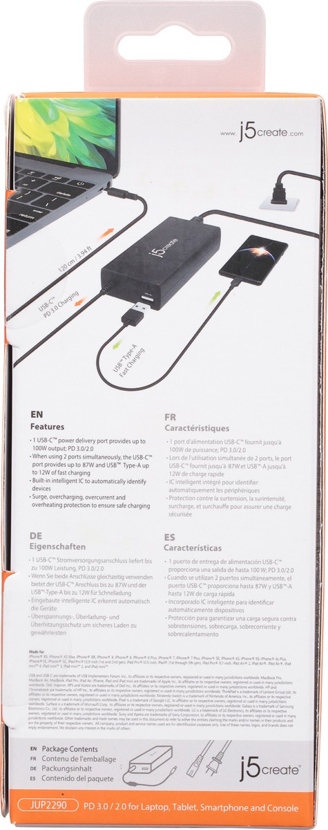 slide 7 of 9, j5create 100W PD USB-C Super Charger 1 ea, 1 ct