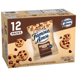 Famous Amos Classic Bite-Size Chocolate Chip Cookies in a 12-Count Multipack, (12 oz)