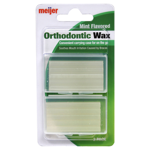slide 1 of 1, Meijer Orthodontic Wax, Mint Flavored, 2 ct