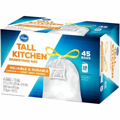 slide 2 of 5, Kroger Tall Kitchen Drawstring Bags, 45 ct