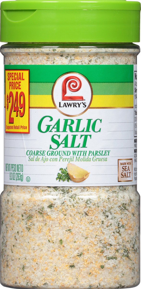 slide 6 of 8, Lawry's Garlic Salt Coarse Ground With Parsley, 9.3 oz