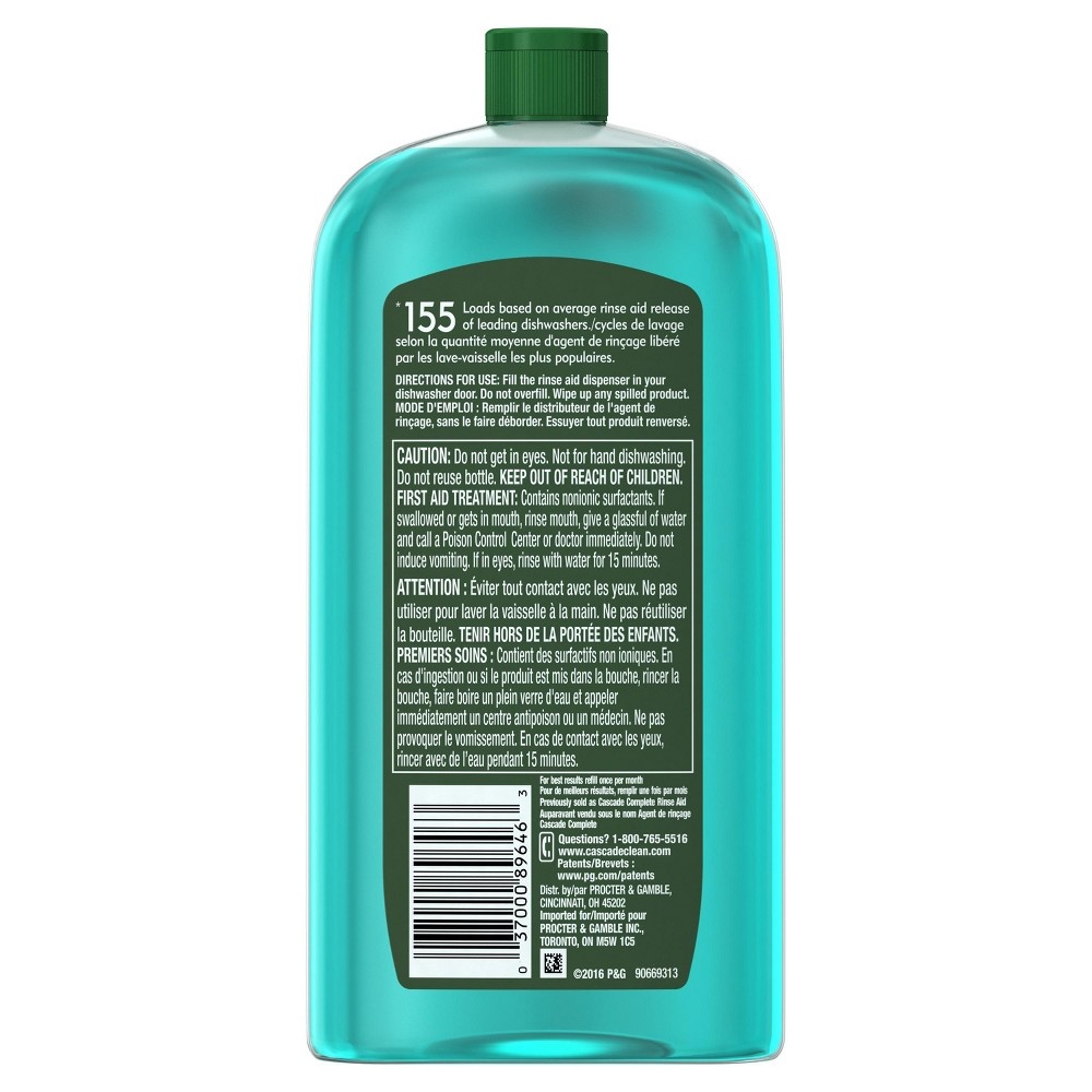 slide 9 of 9, Cascade Power Dry Dishwasher Rinse Aid, 16 fl oz, 