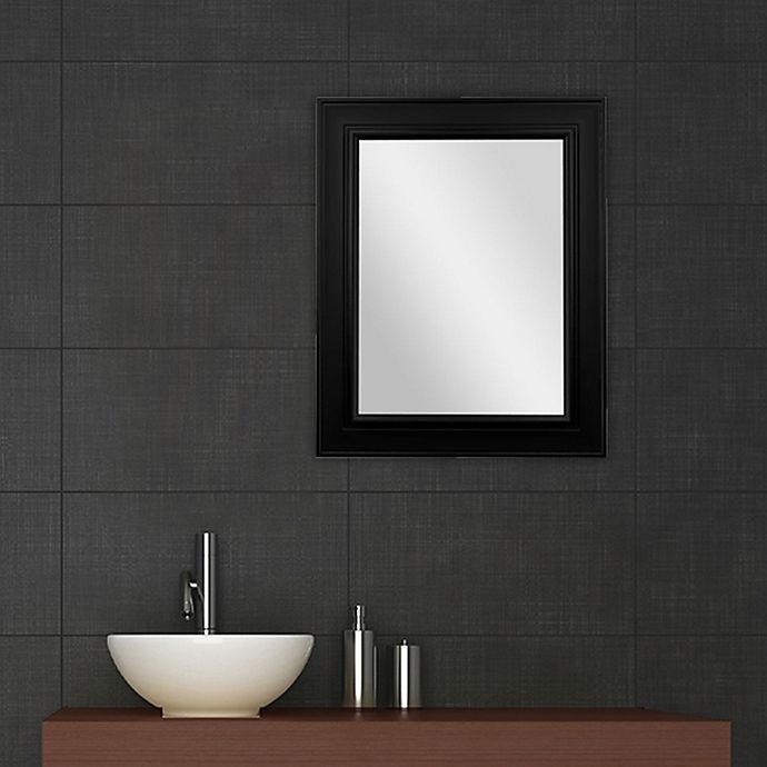 slide 2 of 3, PTMimages Lily Wall Mirror - Black, 24 in x 30 in