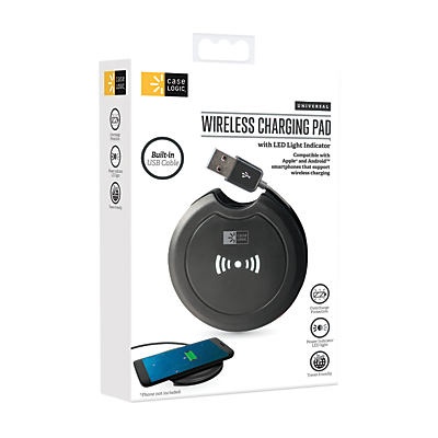 slide 1 of 1, Case Logic 1amp Wireless Charging Pad Black, 1 ct