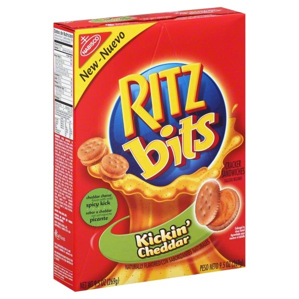 slide 1 of 1, Ritz Bits Kickin Cheddar, 9.5 oz