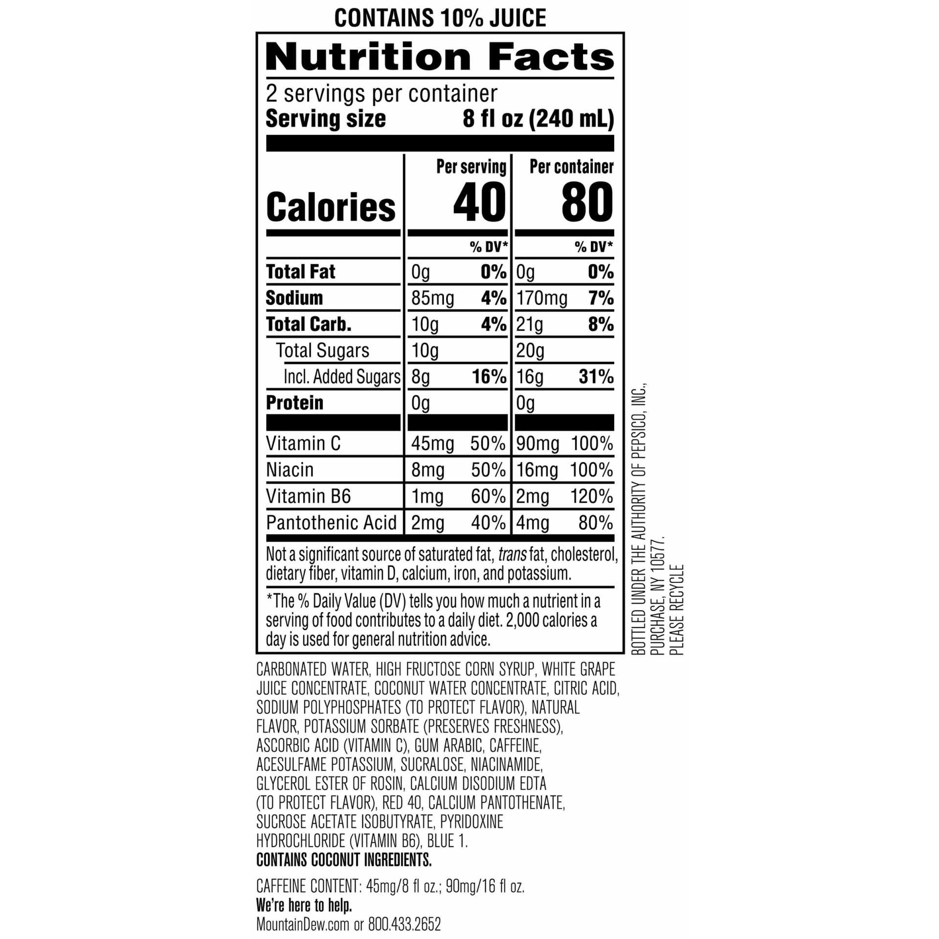slide 3 of 3, Mountain Dew Kickstart Raspberry Citrus Energy Drink, 16 fl oz
