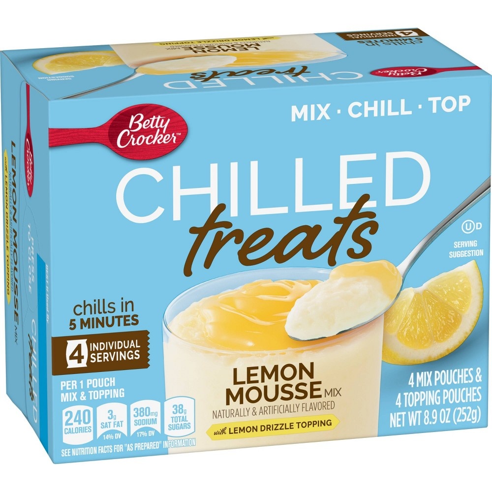 slide 2 of 3, Betty Crocker Chilled Treats Lemon Mousse Mix with Lemon Drizzle Topping, 8.9 oz