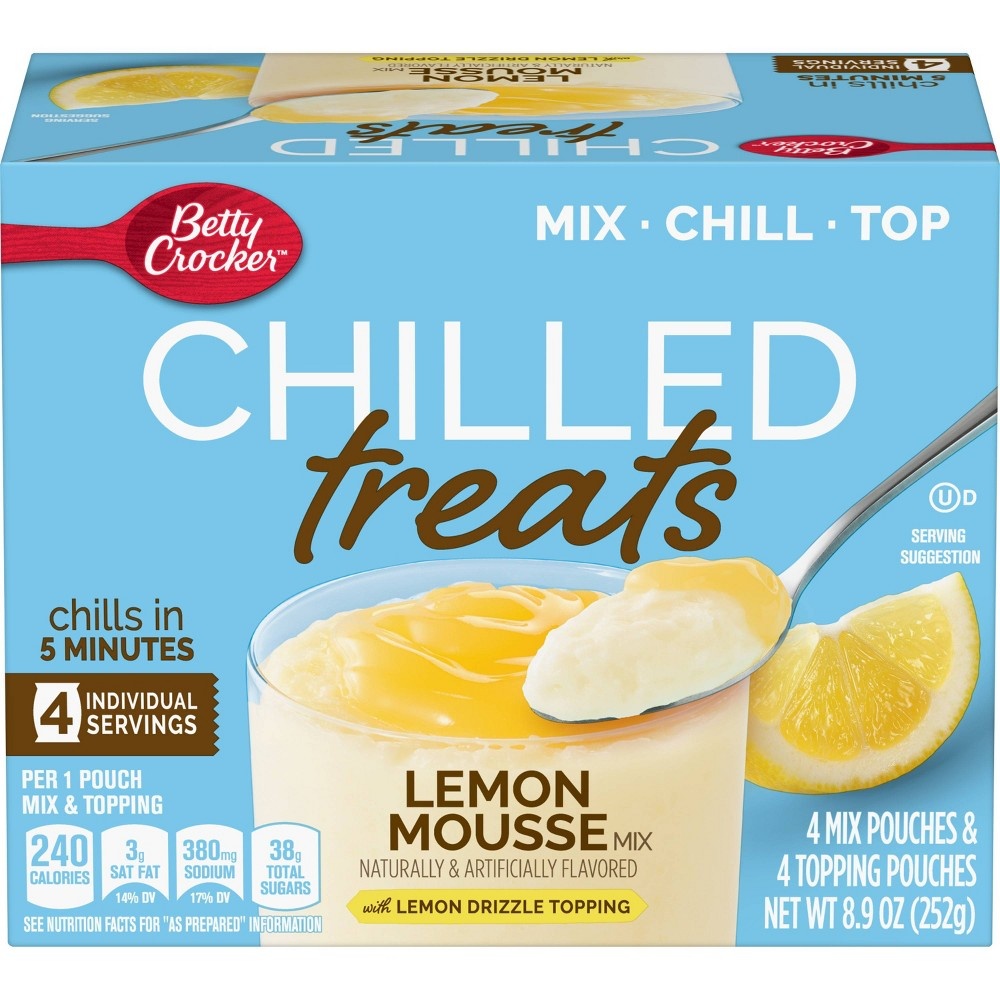 slide 3 of 3, Betty Crocker Chilled Treats Lemon Mousse Mix with Lemon Drizzle Topping, 8.9 oz