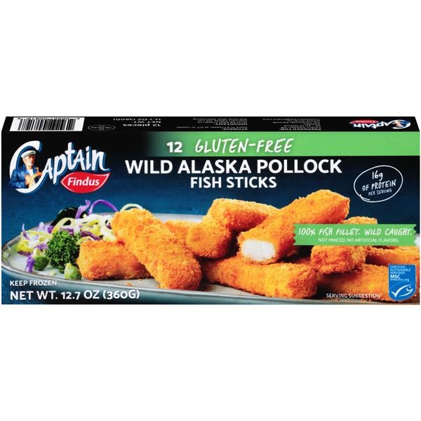 slide 1 of 1, Captain Findus Gluten Free Wild Alaska Pollock Fish Sticks 12Ct, 12.7 oz