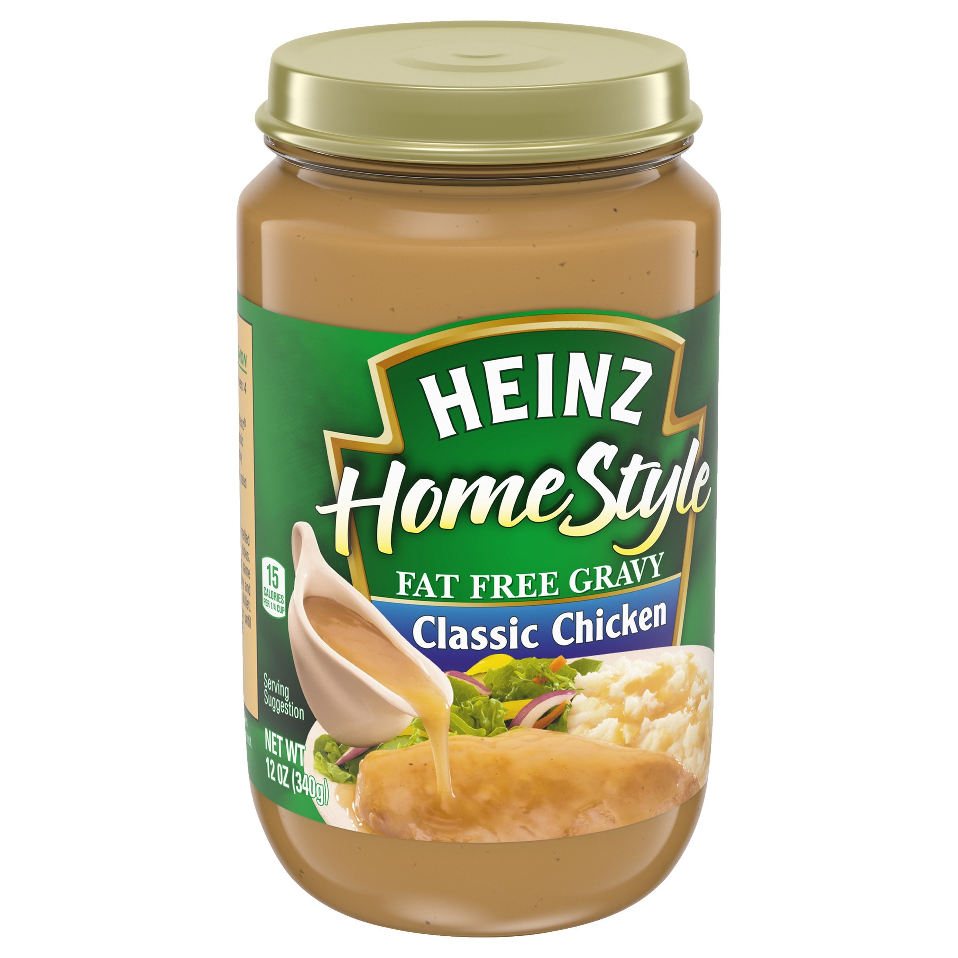 slide 2 of 5, Heinz HomeStyle Classic Chicken Fat Free Gravy, 12 oz Jar, 12 oz