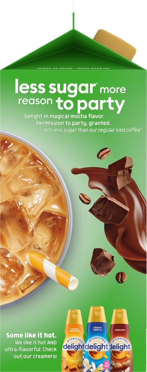 slide 4 of 9, International Delight Zero Iced Coffee, 0g Added Sugar, Mocha, Ready to Pour Coffee Drinks Made with Real Milk and Cream, 64 FL OZ Carton, 64 fl oz