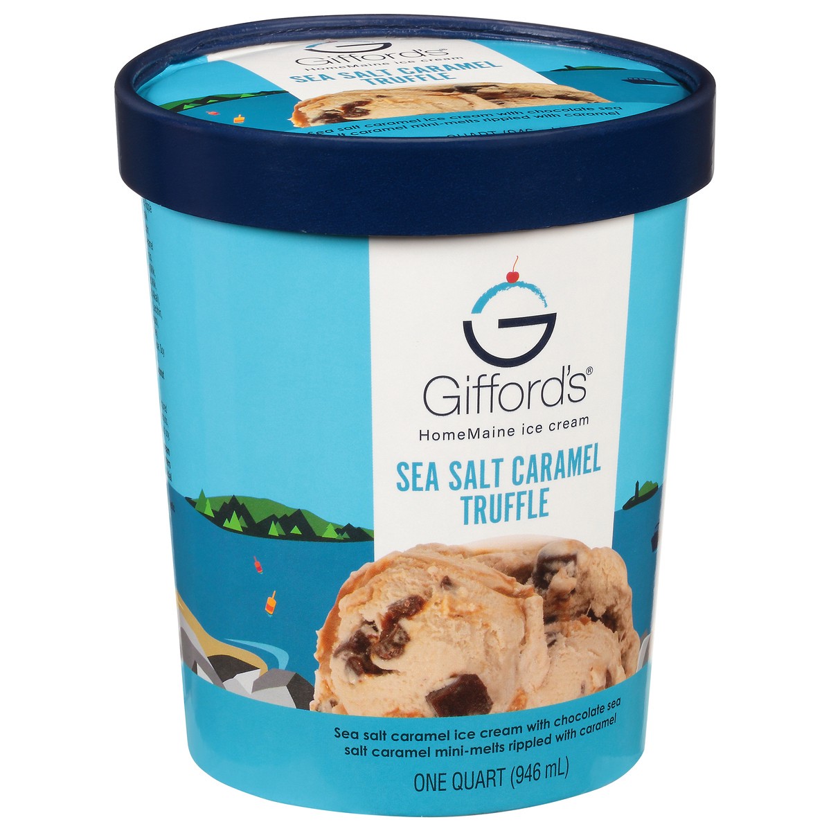 slide 3 of 9, Gifford's HomeMaine Sea Salt Caramel Truffle Ice Cream 1 qt CupTub, 1 qt