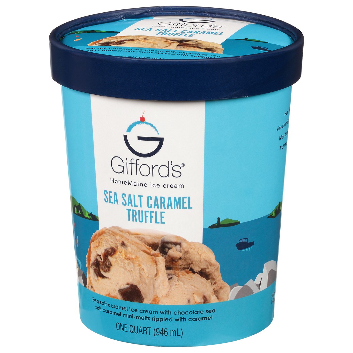 slide 6 of 9, Gifford's HomeMaine Sea Salt Caramel Truffle Ice Cream 1 qt CupTub, 1 qt
