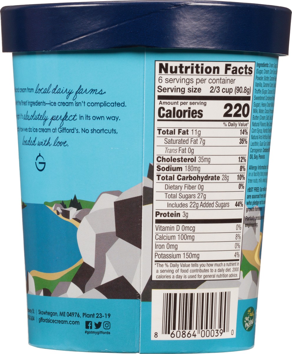 slide 4 of 9, Gifford's HomeMaine Sea Salt Caramel Truffle Ice Cream 1 qt CupTub, 1 qt