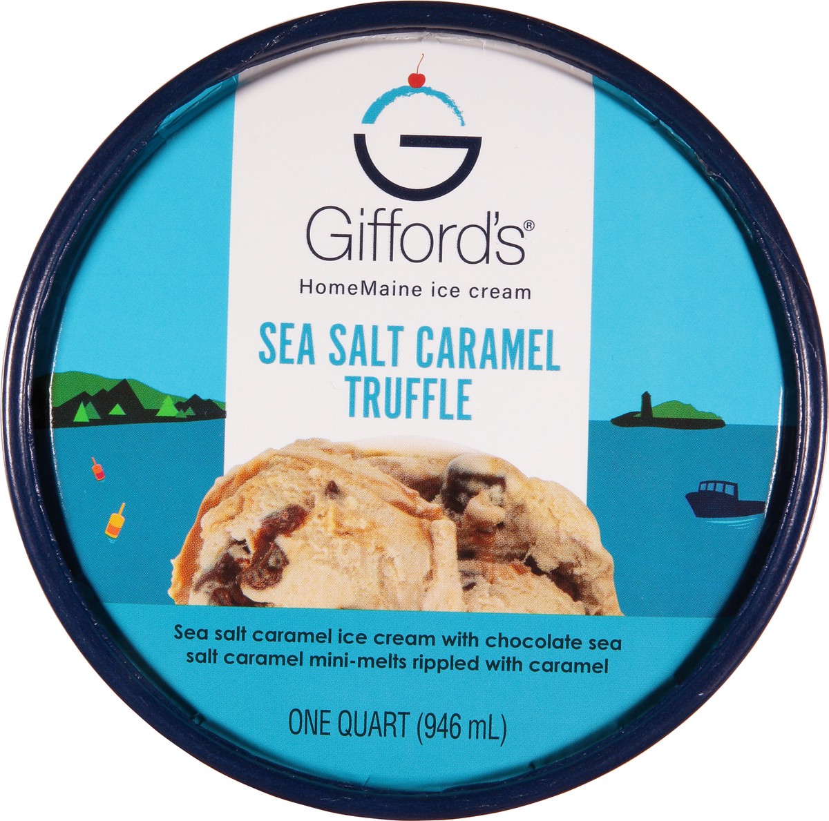 slide 9 of 9, Gifford's HomeMaine Sea Salt Caramel Truffle Ice Cream 1 qt CupTub, 1 qt