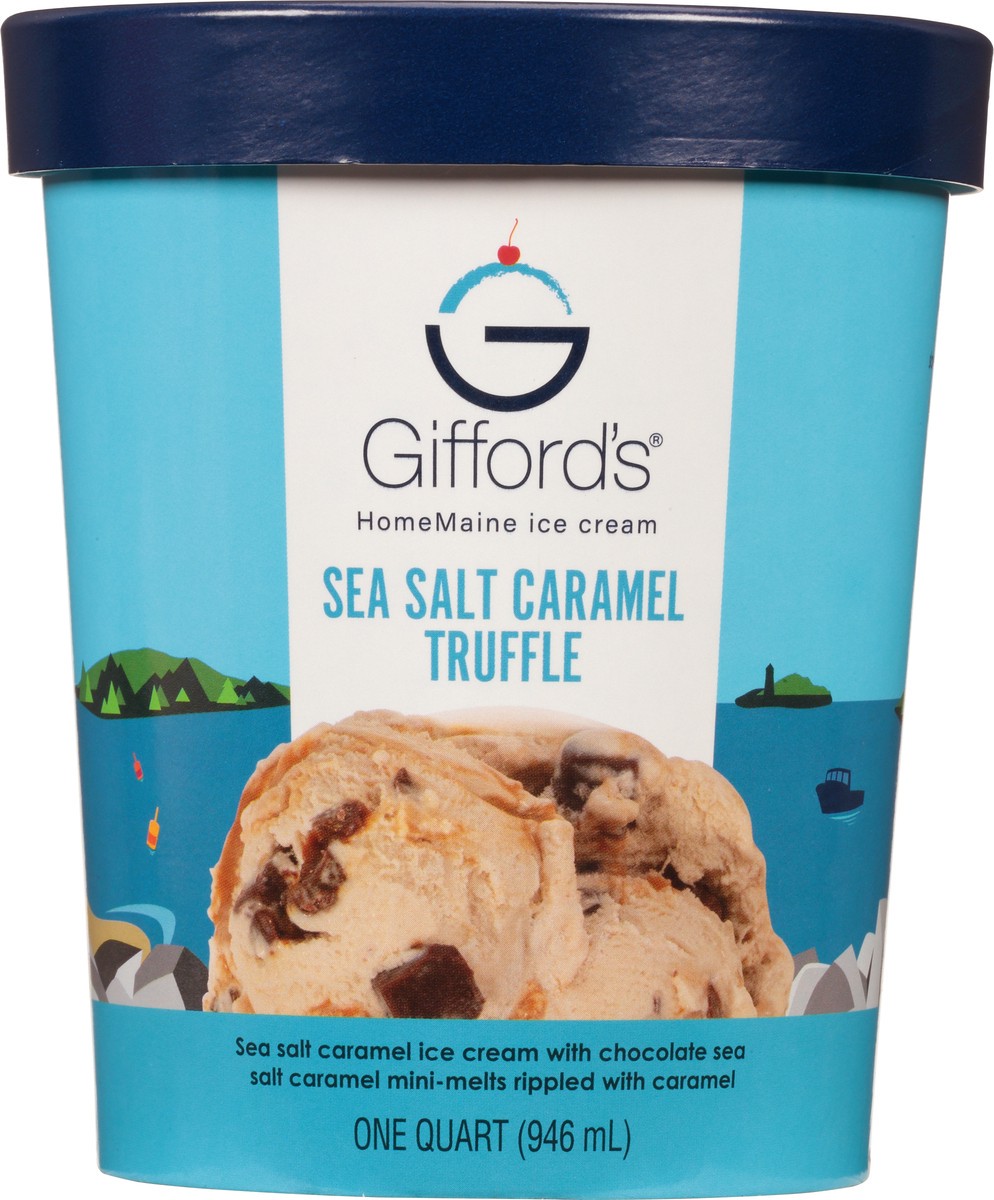 slide 1 of 9, Gifford's HomeMaine Sea Salt Caramel Truffle Ice Cream 1 qt CupTub, 1 qt