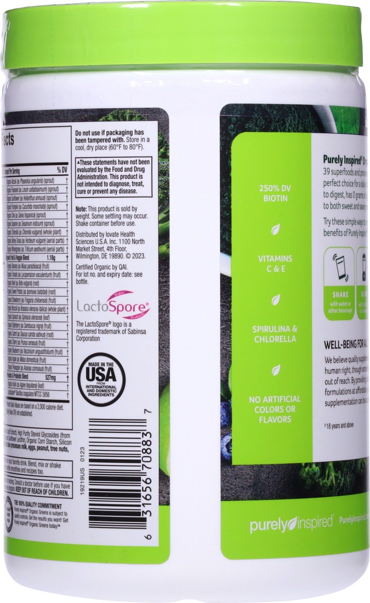 slide 4 of 9, Purely Inspired Powder Organic Greens, 9.88 oz