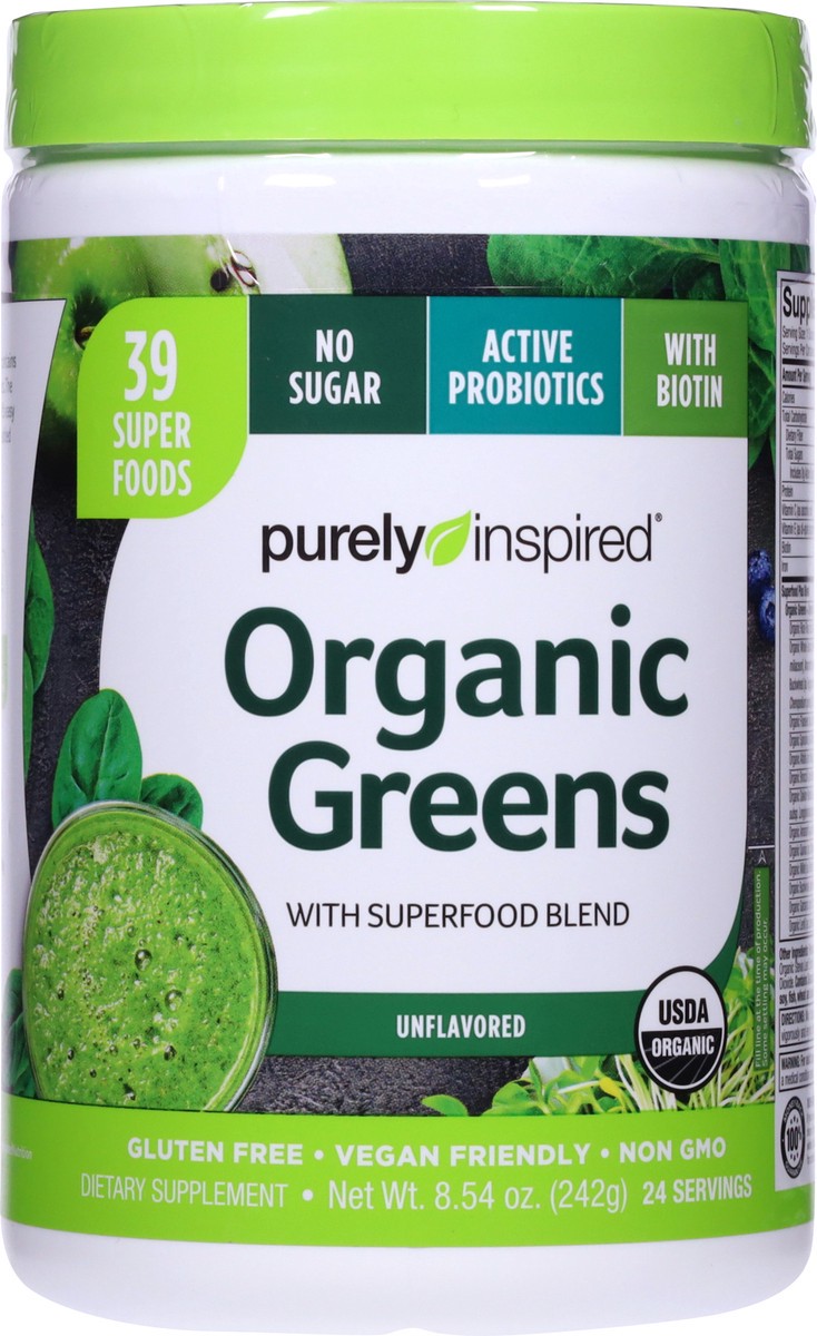 slide 5 of 9, Purely Inspired Powder Organic Greens, 9.88 oz
