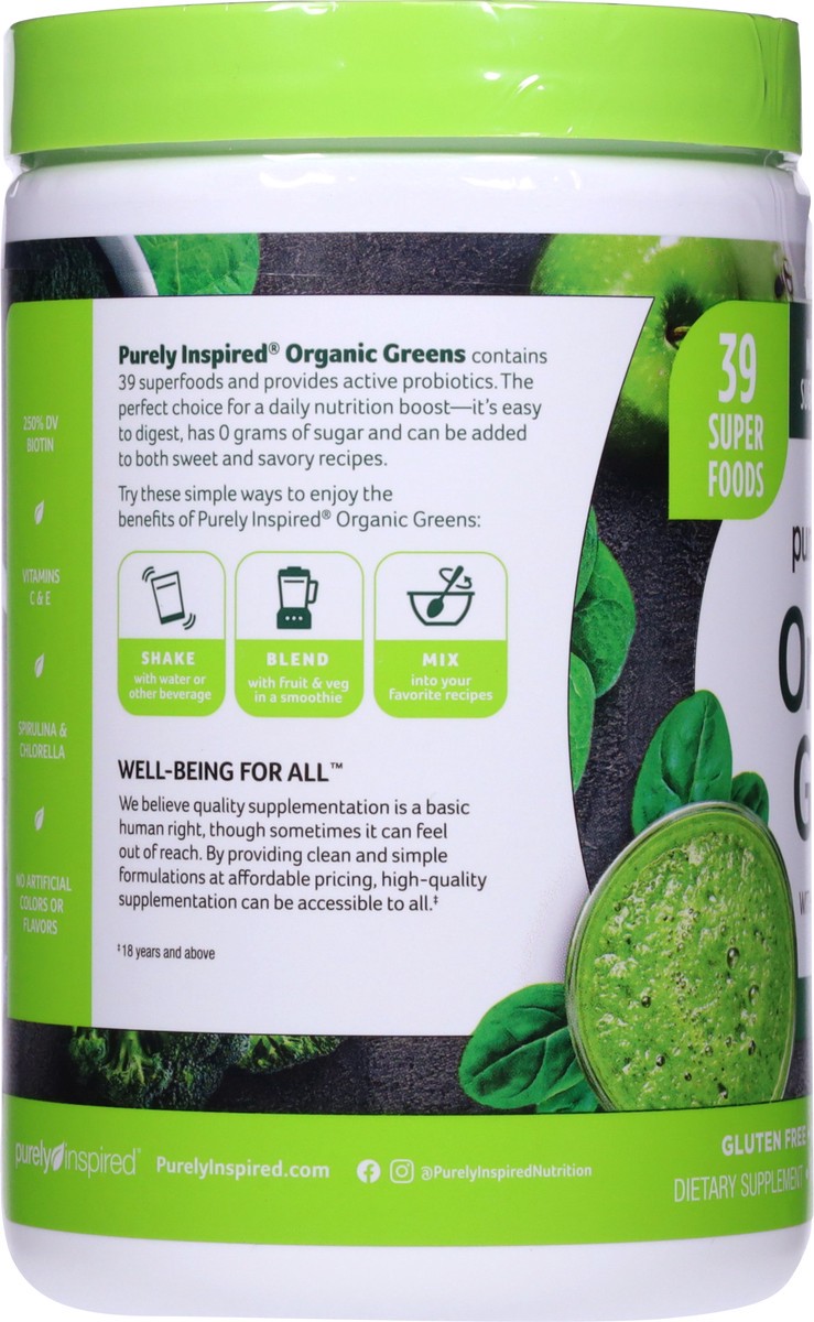 slide 7 of 9, Purely Inspired Powder Organic Greens, 9.88 oz