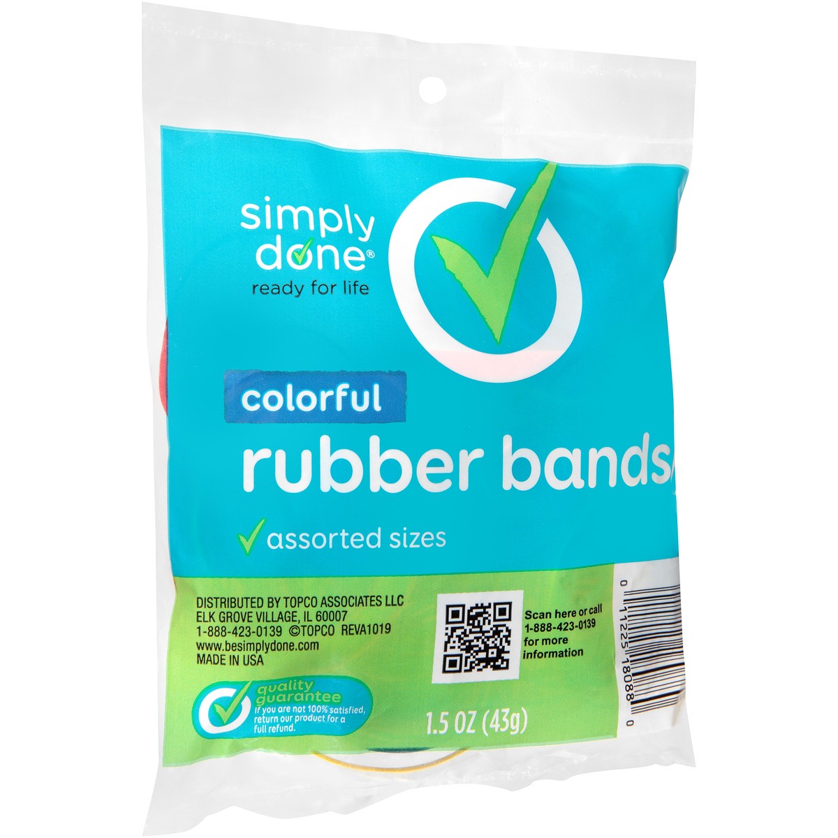 slide 4 of 9, Simply Done Colorful Rubber Bands, 1.5 oz