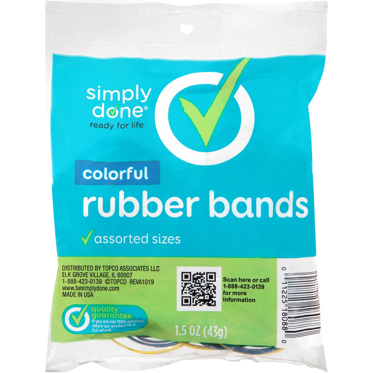 slide 2 of 9, Simply Done Colorful Rubber Bands, 1.5 oz