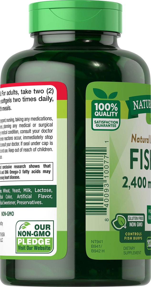 slide 4 of 5, Nature's Truth Fish Oil 2,400mg (per 2) Lemon Flavor 100+20 SG, 120 ct