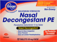 slide 1 of 1, Kroger Nasal Decongestant PE Tablets, 72 ct