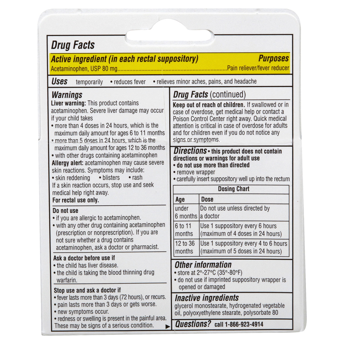 slide 2 of 2, FeverAll Infants Acetaminophen Suppositories 80 mg, 6 ct