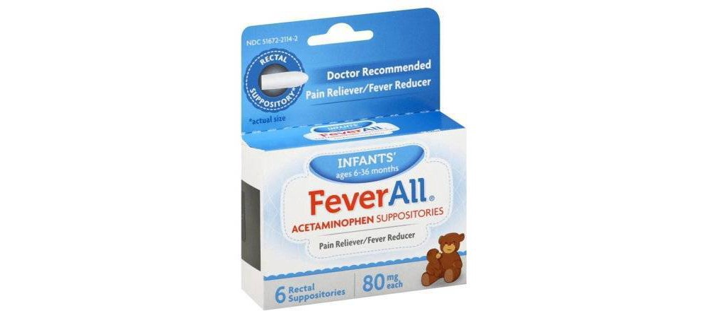 slide 3 of 3, FeverAll Infants Acetaminophen Suppositories 80 mg, 6 ct