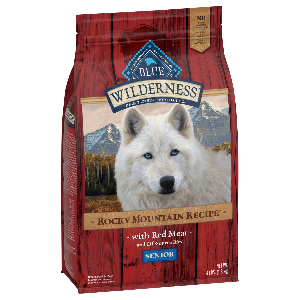 slide 9 of 12, Blue Buffalo Wilderness Rocky Mountain Recipe High Protein, Natural Senior Dry Dog Food, Red Meat 4-lb, 4 lb