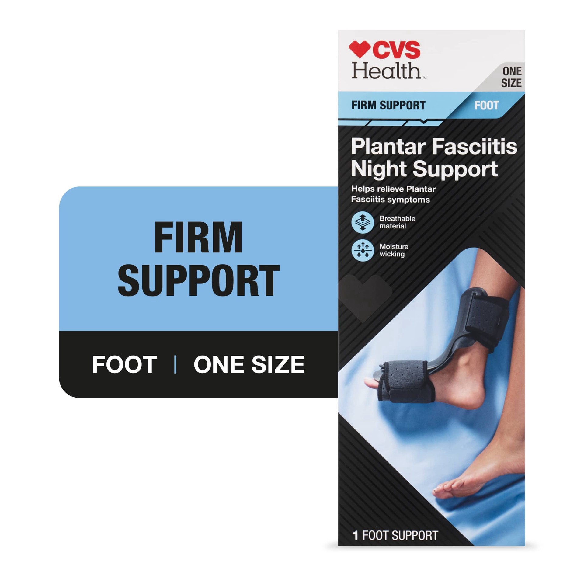slide 1 of 1, CVS Health Firm Support Foot Plantar Fasciitis Night Support, 1 ct
