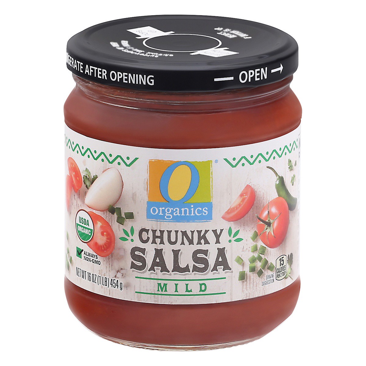 slide 1 of 9, O Organics Organic Salsa Mild Jar, 16 oz