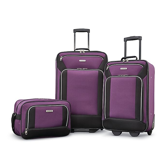 slide 1 of 7, American Tourister Fieldbrook XLT Luggage Set - Purple/Black, 3 ct