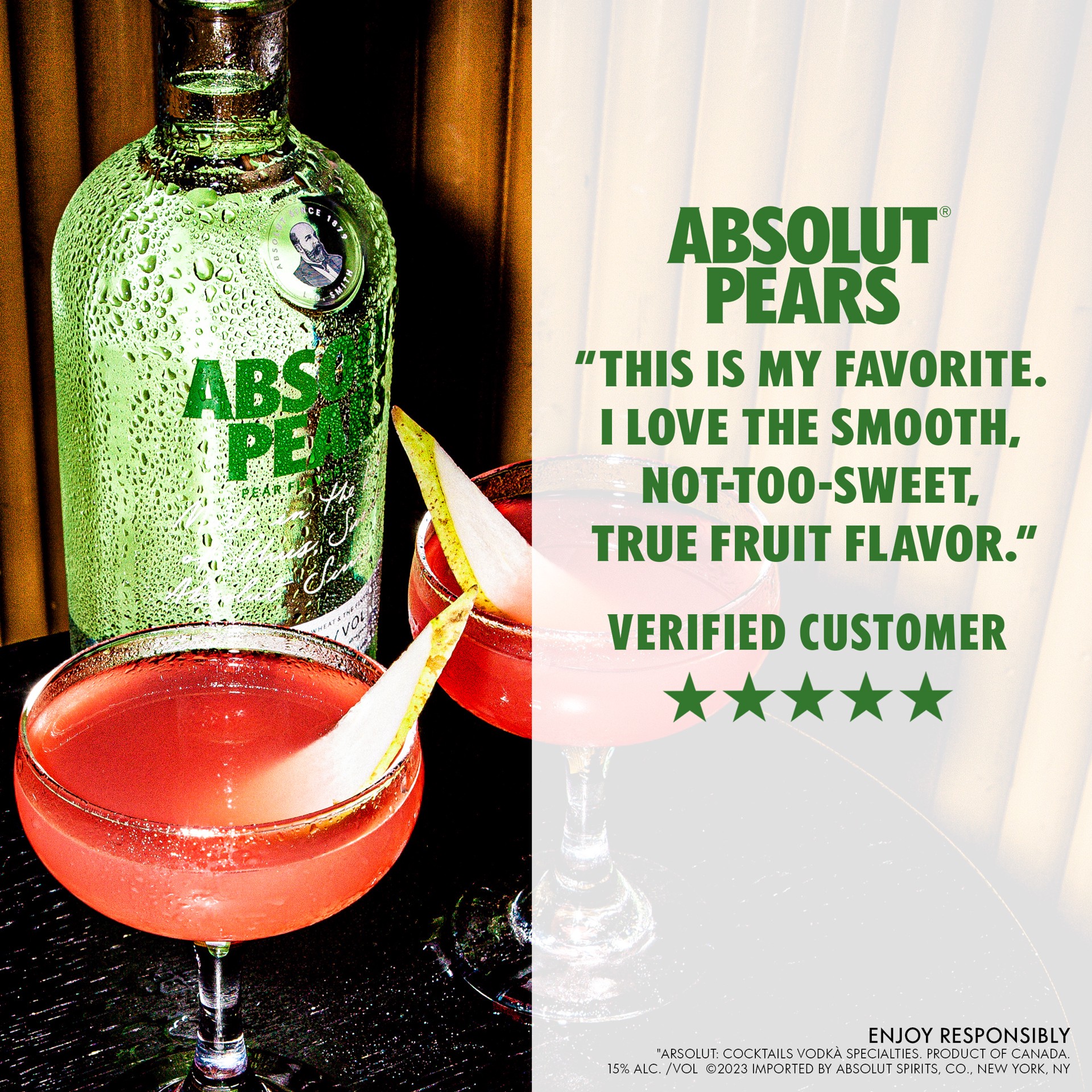 slide 4 of 5, Absolut Pear Vodka, 1 liter