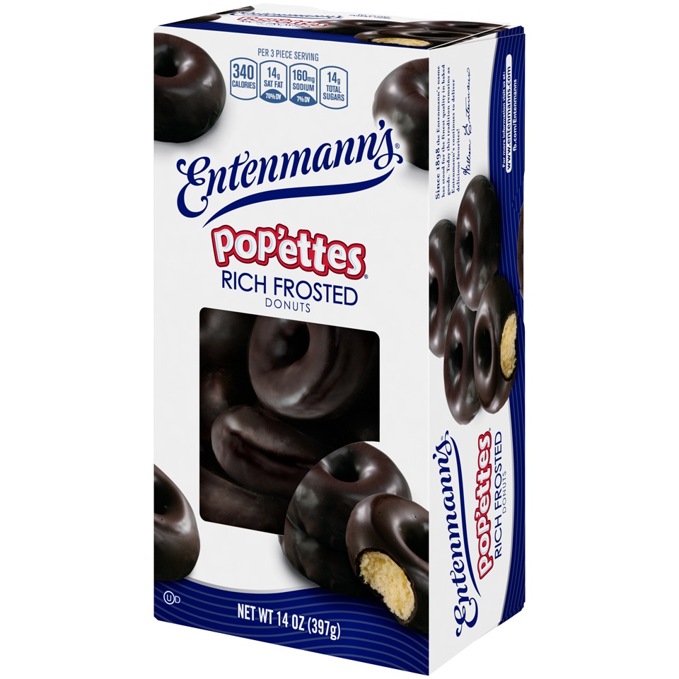 slide 5 of 9, Entenmann's Rich Frosted Chocolate Donut Pop'ettes, 14 oz, 