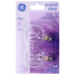 GE 25 Watts Crystal Clear Base Bulbs 2 ea