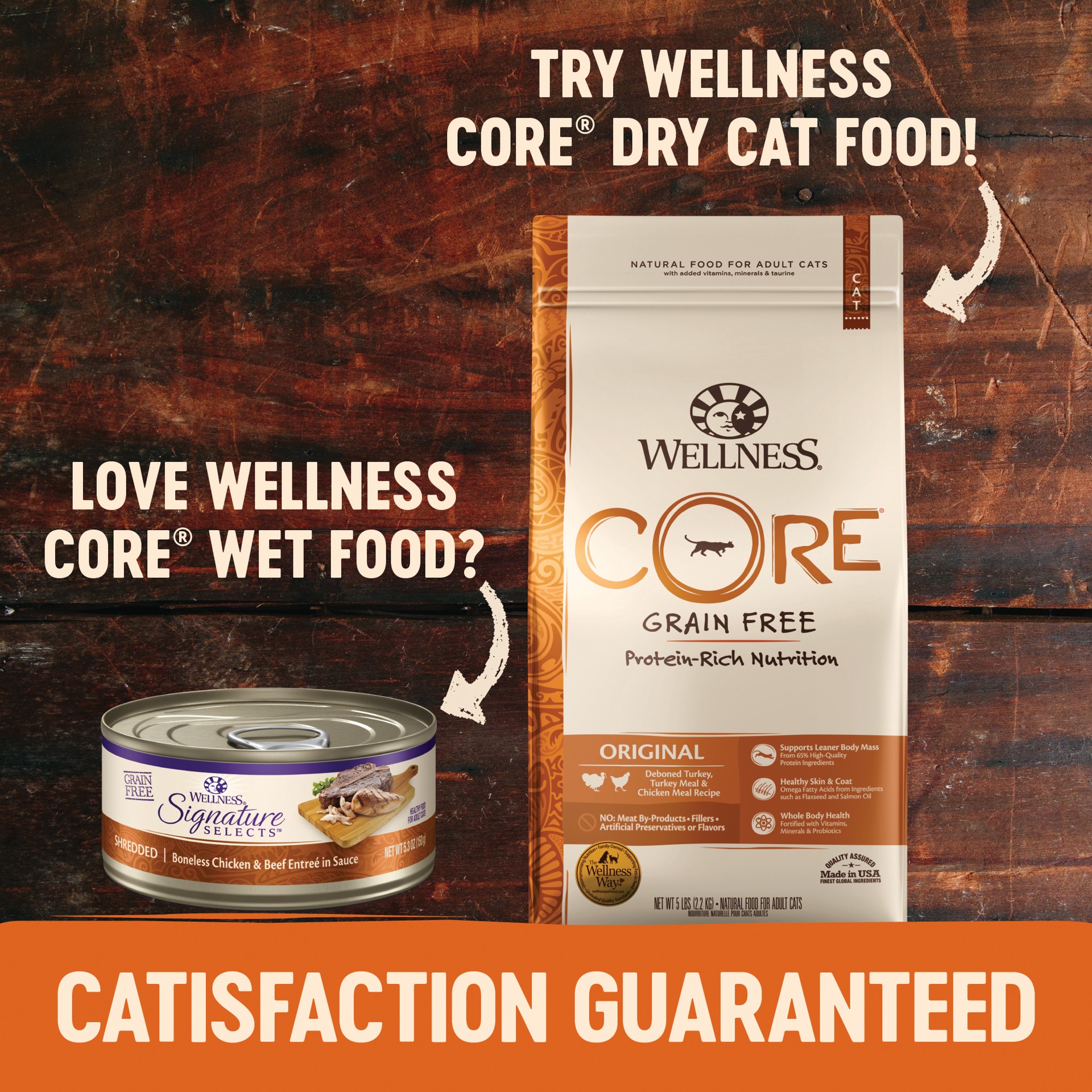 slide 8 of 9, Wellness CORE Signature Selects Shredded Adult Wet Cat Food, Natural, Protein-Rich, Grain Free, 2.8 Ounce, (Chicken & Beef Entree), 1 ct