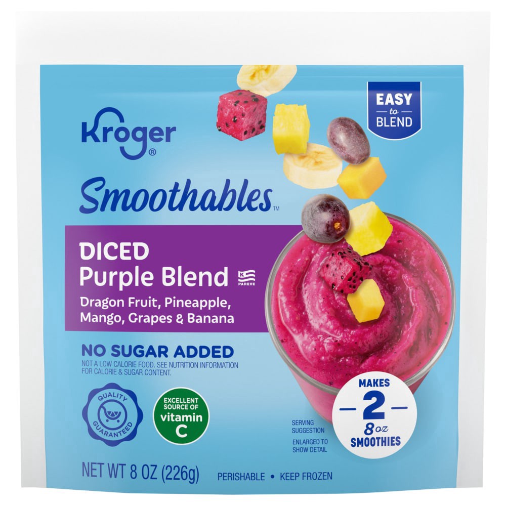 slide 1 of 1, Kroger® Smoothables™ Diced Purple Blend Smoothie, 8 oz