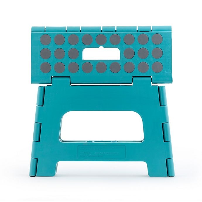 slide 2 of 2, Kikkerland Easy Folding Step Stool - Aqua, 1 ct