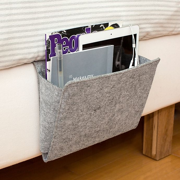 slide 3 of 5, Kikkerland Bedside Felt Caddy Pocket - Grey, 1 ct