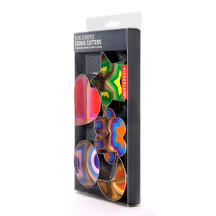 slide 3 of 3, Kikkerland Design Fun Shapes Cookie Cutter Set, 5 ct