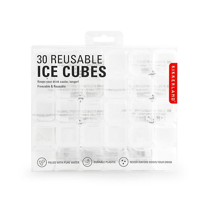 slide 5 of 5, Kikkerland Square Reusable Ice Cubes, 30 ct