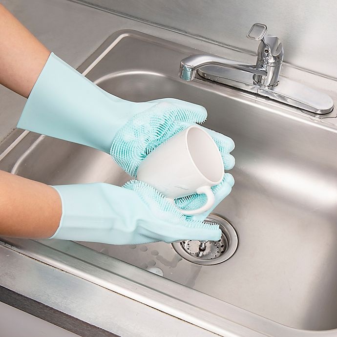 slide 3 of 6, Kikkerland Designs Silicone Scrubbing Gloves Set, 2 ct